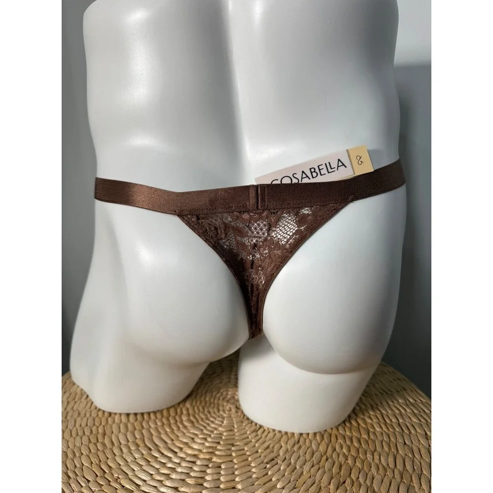 Cosabella‎ Men's Semi Sheer Lace Thong Brown NWT Size S